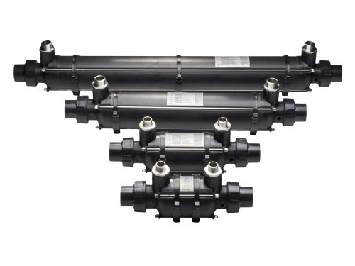 Wasserwärmetauscher aus Kunststoff mit Edelstahl- oder Titanwellrohr 25, 46 ,91 und 126 kW